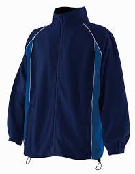 Finden and Hales Contrast Micro Fleece Jacket | Navy/Royal Blue/White