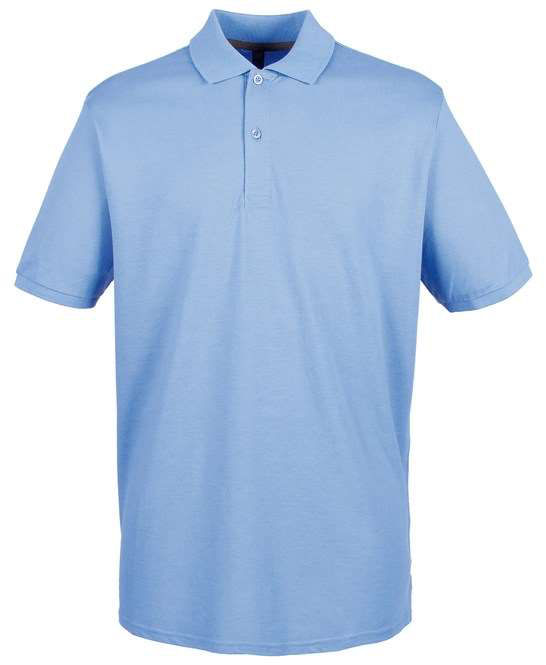 Henbury Modern Fit Cotton Piqué Polo Shirt | Mid Blue